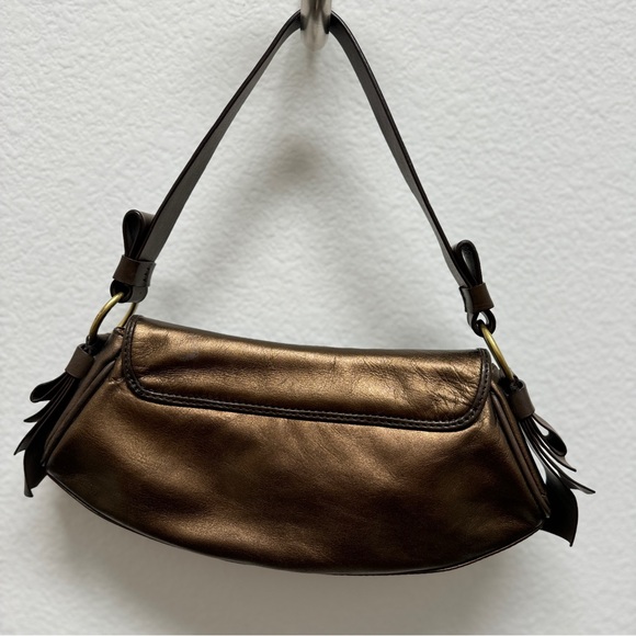 BCBGIRLS Metallic Brown Shoulder Bag with
Gold Hardware - Picture 8 of 13